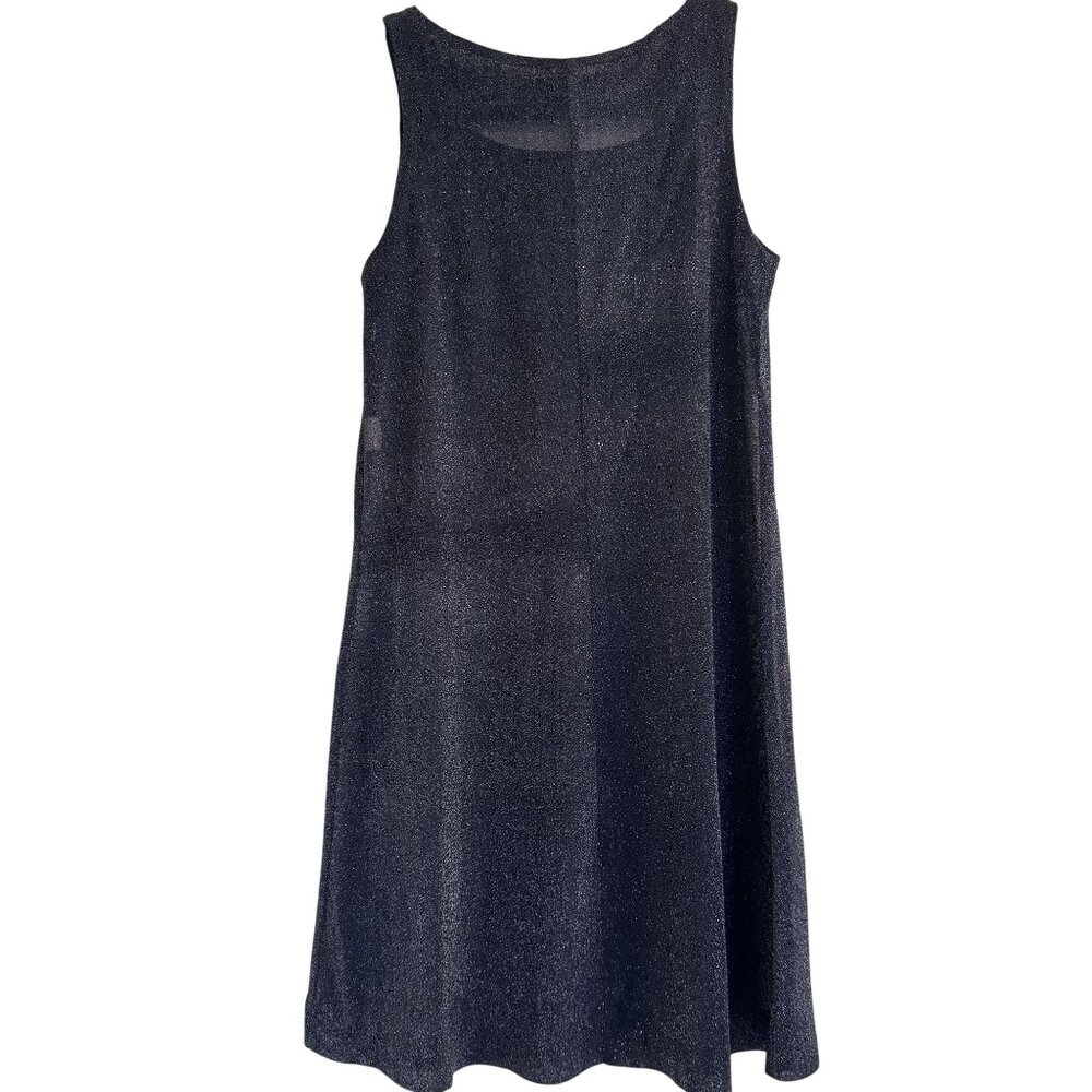Vintage Betsey Johnson Womens Y2k 90s Black Glitter Sleeveless Mini Dress Size S - Picture 4 of 7